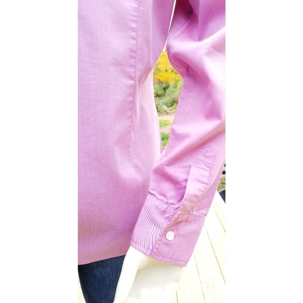 City Stretch Long Sleeves Button Down Blouse,  S - Picture 5 of 6